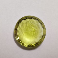 Lemon quartz 15mm round net cut 10.3 cts